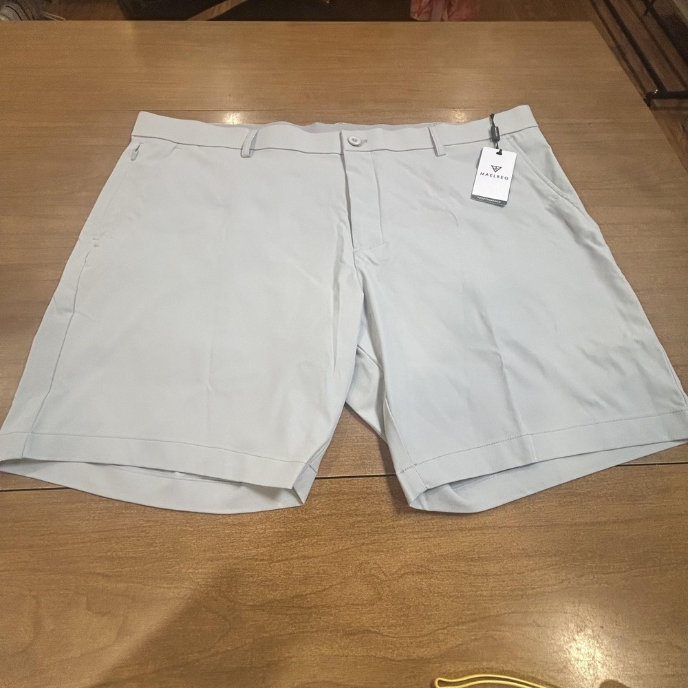 Maelreg Proflex Shorts Mens 40 Glacier Gray Golf Performance Stretch 7 Inseam